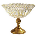 Golden Vine Collection Elegance Crystal Bowl w/ Stand (11"x13")